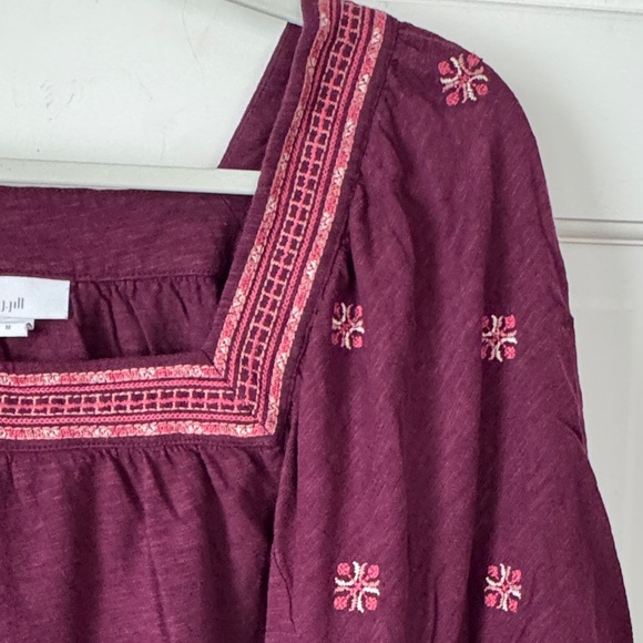 J. Jill Deep Purple Embroidered Blouse - Picture 3 of 9